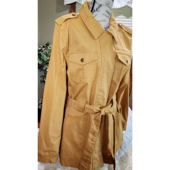 MARKET & SPRUCE NWOT Mustard Yellow Bambi Safari-Style Jacket Size 2 - Picture 1 of 11